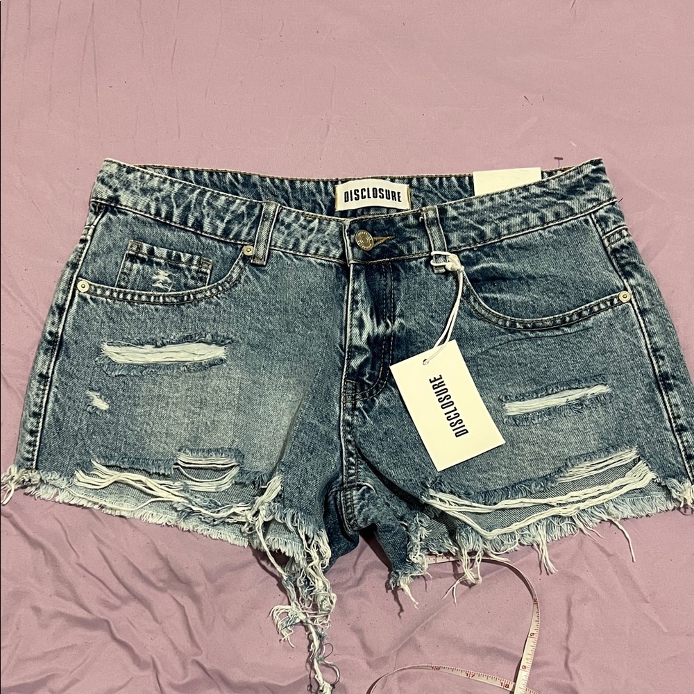 Disclosure Distressed Denim Shorts - Blue